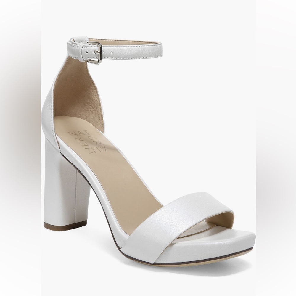 Naturalizer Joy Cream Block Heel Sandals